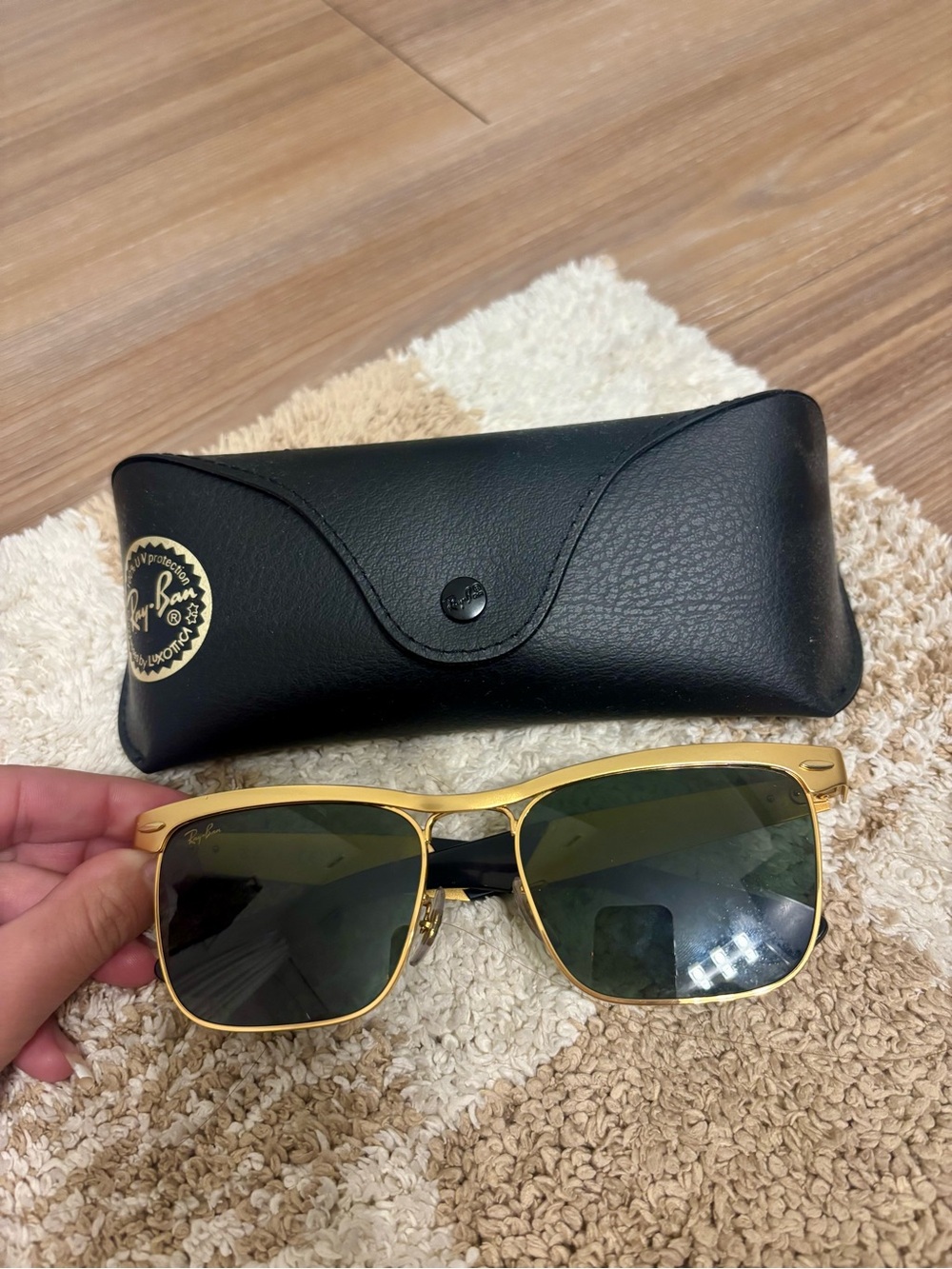 Ray-Ban Gold Frame Sunglasses